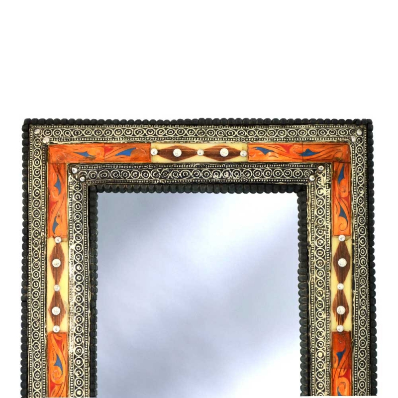 Orientalischer Marokkanischer Spiegel aus Messing Orient Marokko Wandspiegel S02